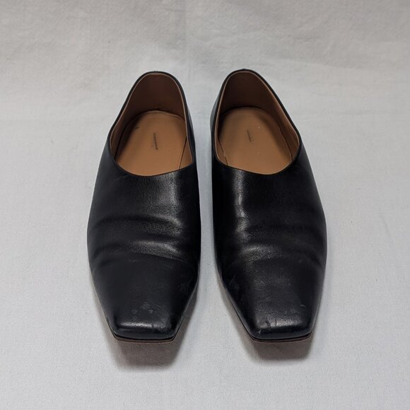 The Row Women's Black Leather Square Toe Flats Shoes Size 38 US 8 - Picture 2 of 9